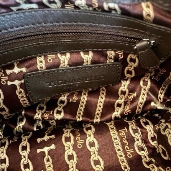 Small brown leather shoulder or crossbody bag Tignanello - Picture 3 of 4
